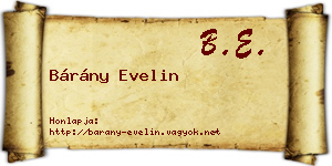 Bárány Evelin névjegykártya