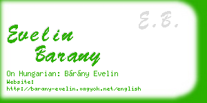 evelin barany business card